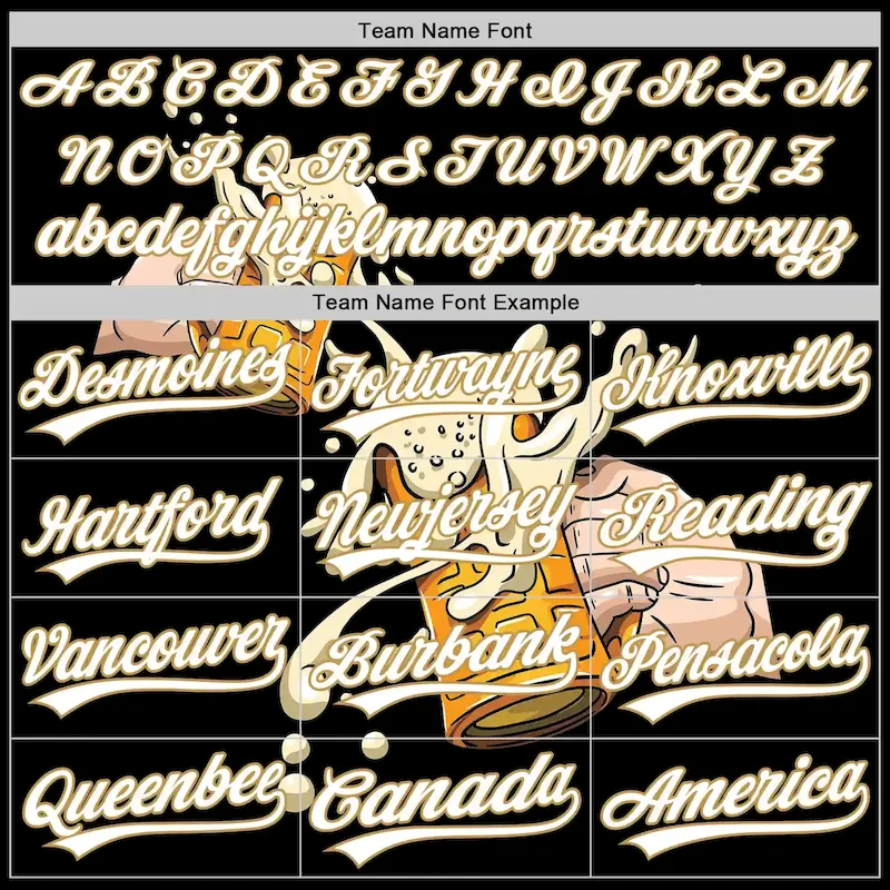 3DPattern2109-3_fcd03346-70d2-4579-9b53-4ae9b24fb065.webp Custom Black White-Old Gold 3D Pattern Design Beer Festival Authentic Baseball Jersey - Image 4