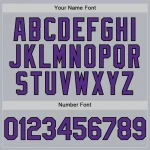 Custom Gray Purple-Black Line Authentic Baseball Jersey - Image 5