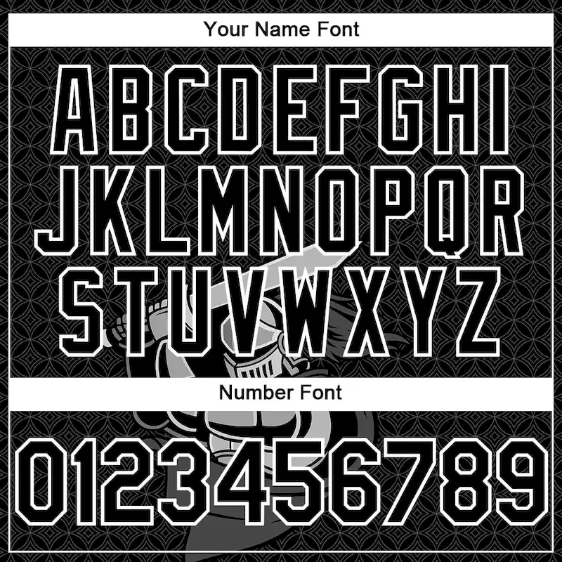 3DPattern5074-4.webp Custom Black White 3D Pattern Design Knight Hero Art Authentic Baseball Jersey - Image 5