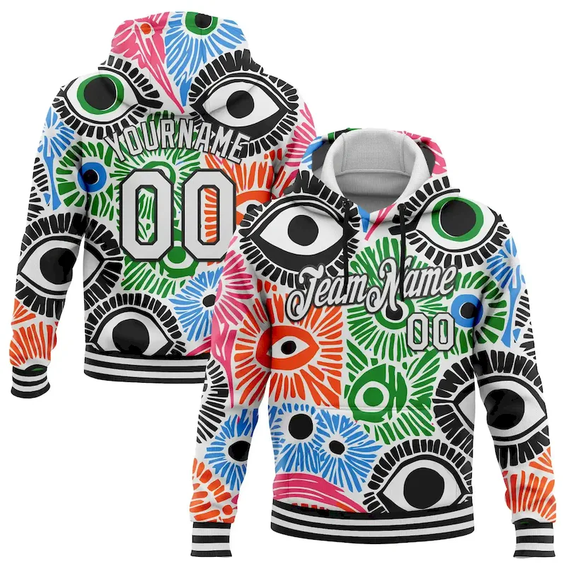 3DPattern5827.webp Custom Stitched White Black 3D Pattern Design Evil Eyes Sports Pullover Sweatshirt Hoodie - Image 1