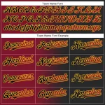 Custom Black Crimson-Gold Authentic Gradient Fashion Baseball Jersey - Image 4