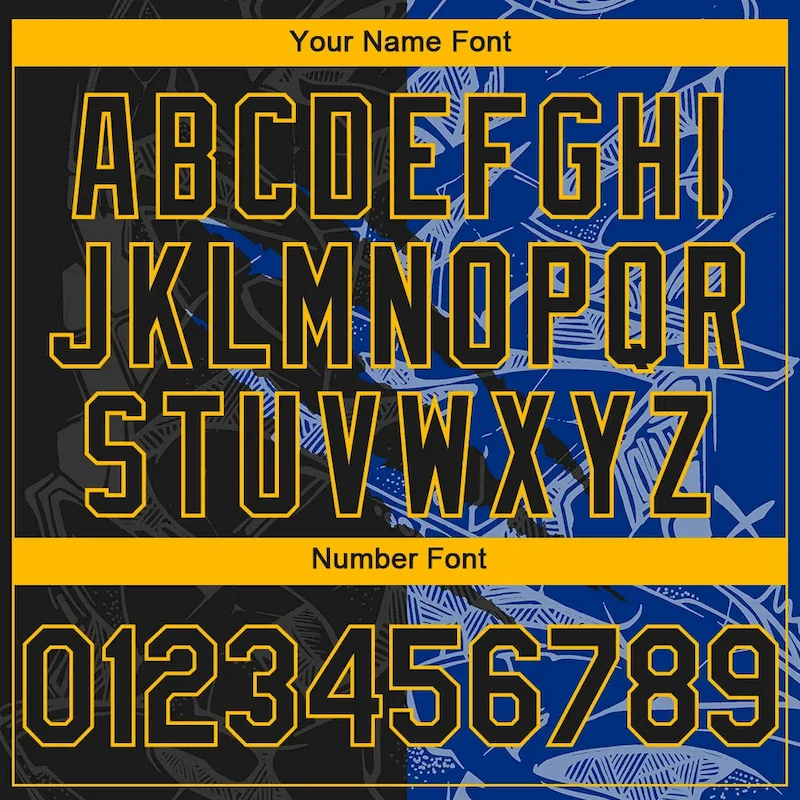 GraffitiP0265-3.webp Custom Stitched Graffiti Pattern Black Royal-Gold 3D Scratch Sports Pullover Sweatshirt Hoodie - Image 4