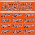 Custom Orange Royal-White Bomber Full-Snap Varsity Letterman Jacket - Image 6