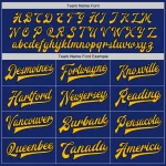 Custom Royal Gold-Black Bomber Full-Snap Varsity Letterman Two Tone Jacket - Image 6