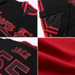 Custom Crimson Gray-Black Bomber Full-Snap Varsity Letterman Two Tone Jacket - Image 4