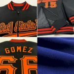 Custom Royal Pink-White Bomber Varsity Letterman Two Tone Zipper Jacket - Image 2