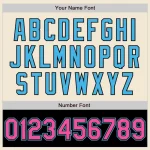 Custom Cream Pink Black-Sky Blue Bomber Varsity Letterman Two Tone Zipper Jacket - Image 5