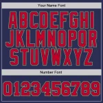 Custom Navy Red-Old Gold Authentic Throwback Basketball Jersey - Image 3