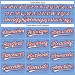 Custom Powder Blue Red Pinstripe White-Royal Authentic Baseball Jersey - Image 4