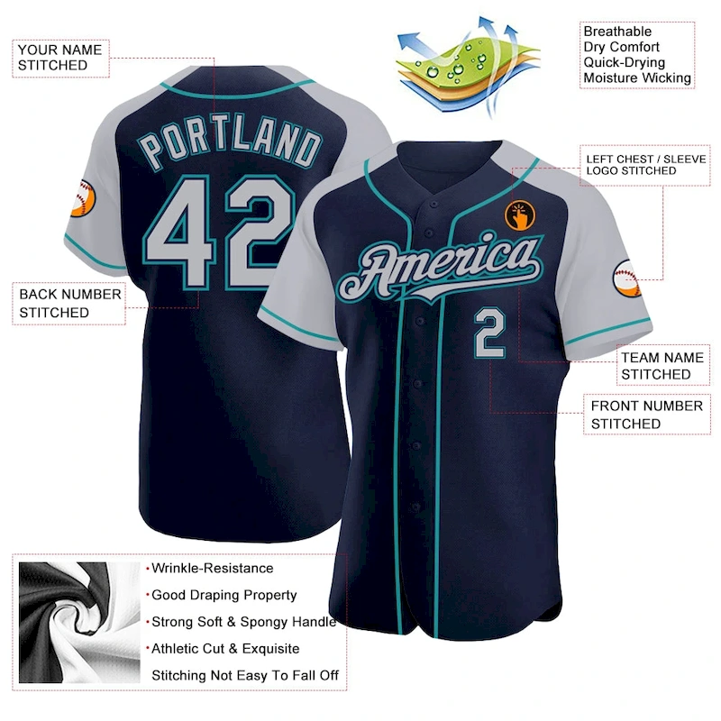 RaglanSleeves0317-2_0b04c332-147c-4727-acec-17e49f31aa01.webp Custom Navy Gray-Teal Authentic Raglan Sleeves Baseball Jersey - Image 3