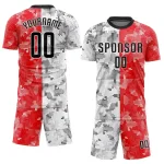 Custom Red Black-White Sublimation Soccer Uniform Jersey - Image 2