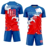 Custom Royal Red-White Sublimation Soccer Uniform Jersey - Image 2
