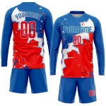 Custom Royal Red-White Sublimation Soccer Uniform Jersey - Image 4