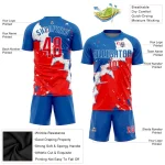Custom Royal Red-White Sublimation Soccer Uniform Jersey - Image 5