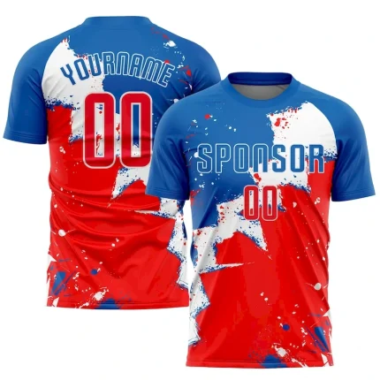 Custom Royal Red-White Sublimation Soccer Uniform Jersey