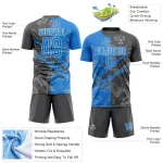 Custom Graffiti Pattern Powder Blue-Steel Gray Scratch Sublimation Soccer Uniform Jersey - Image 4