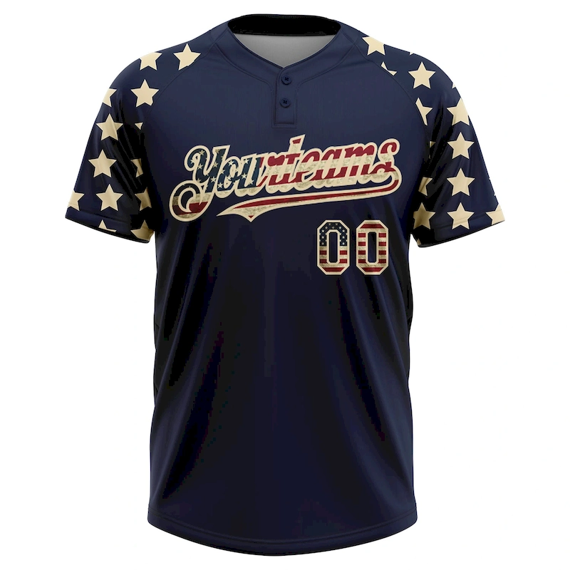 Softball0673-1_e2cc9966-abed-4905-aa59-87916b2863f6.webp Custom Navy Vintage USA Flag-Cream 3D American Flag Fashion Two-Button Unisex Softball Jersey - Image 3