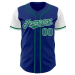 Custom Royal Kelly Green-White Authentic Two Tone Baseball Jersey - Image 2