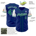 Custom Royal Kelly Green-White Authentic Two Tone Baseball Jersey - Image 3