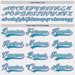 Custom White Teal-Pink Hockey Lace Neck Jersey - Image 4