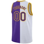 Custom White Purple-Gold Authentic Split Fashion Basketball Jersey - Image 6