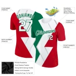 Custom Red White-Kelly Green 3D Mexico Performance T-Shirt - Image 2