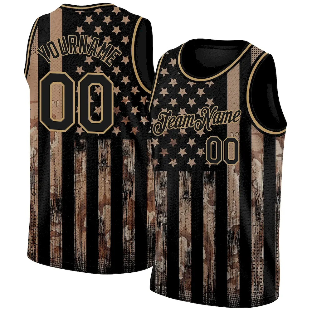 3DPattern1933.webp Custom Camo Black-Old Gold 3D American Flag Fashion Authentic Salute To Service Basketball Jersey - Image 1