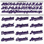 Custom White Purple-Black 3D Pattern Design Abstract Splash Authentic Baseball Jersey - Image 4