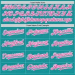 Custom Teal Pink-White 3D Pattern Design Gradient Style Twinkle Star Authentic Baseball Jersey - Image 4