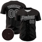 Custom Black White 3D Pattern Design Starry Sky Authentic Baseball Jersey