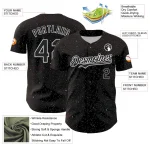 Custom Black White 3D Pattern Design Starry Sky Authentic Baseball Jersey - Image 3