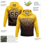 Custom Stitched Yellow Brown-White 3D Pattern Design Gradient Square Shape Sports Pullover Sweatshirt Hoodie - Image 2