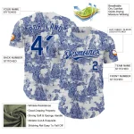 Custom White Royal 3D Hawaii Tropical Jungle Leopard Authentic Baseball Jersey - Image 3