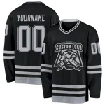 Custom Black Gray Hockey Jersey - Image 2