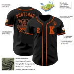 Custom Black Orange Authentic Baseball Jersey - Image 6