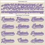 Custom Cream Gray-Purple Hockey Lace Neck Jersey - Image 4