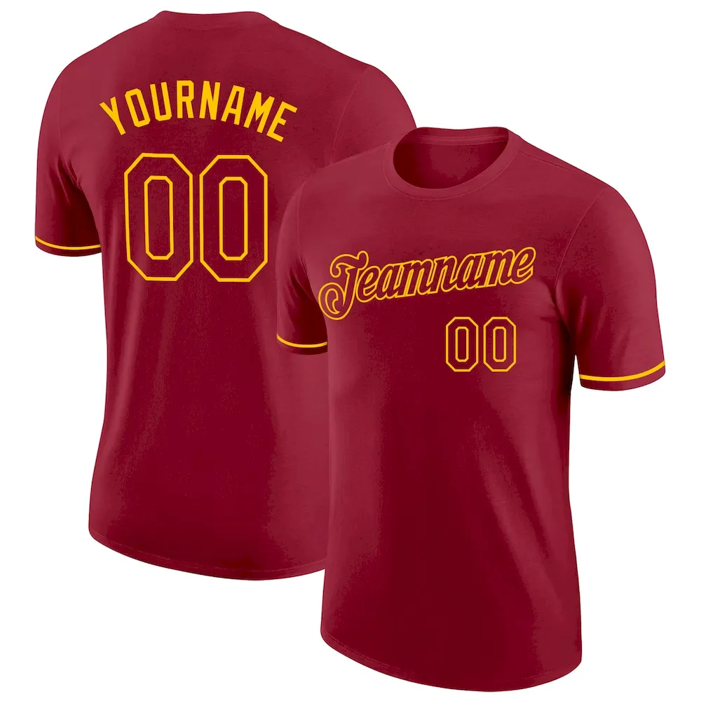 Crimson0073.webp Custom Crimson Crimson-Gold Performance T-Shirt - Image 1
