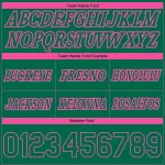 Custom Kelly Green Pink Pinstripe Fade Fashion Authentic Basketball Shorts - Image 3