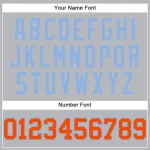 Custom Gray Orange-Light Blue Authentic Baseball Jersey - Image 5