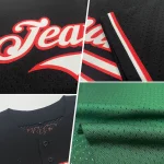 Custom Green Old Gold-Black Mesh Authentic Throwback Baseball Jersey - Image 2