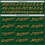 Custom Green Old Gold-Black Mesh Authentic Throwback Baseball Jersey - Image 4