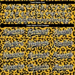Custom Gold Black-White Leopard Print 3D Pattern Design Bomber Full-Snap Varsity Letterman Jacket - Image 4