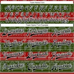 Custom Red Black-Green Christmas 3D Bomber Full-Snap Varsity Letterman Jacket - Image 6