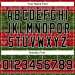 Custom Red Black-Green Christmas 3D Bomber Full-Snap Varsity Letterman Jacket - Image 7