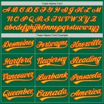 Custom Kelly Green Red-Gold Authentic Baseball Jersey - Image 4