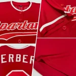 Custom Red Red-White Authentic Baseball Jersey - Image 2