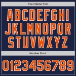 Custom Navy Orange-White Authentic Baseball Jersey - Image 4