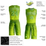 Custom Neon Green Neon Green-Gold Round Neck Sublimation Basketball Suit Jersey - Image 2