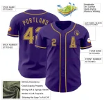 Custom Purple Old Gold Authentic Baseball Jersey - Image 2