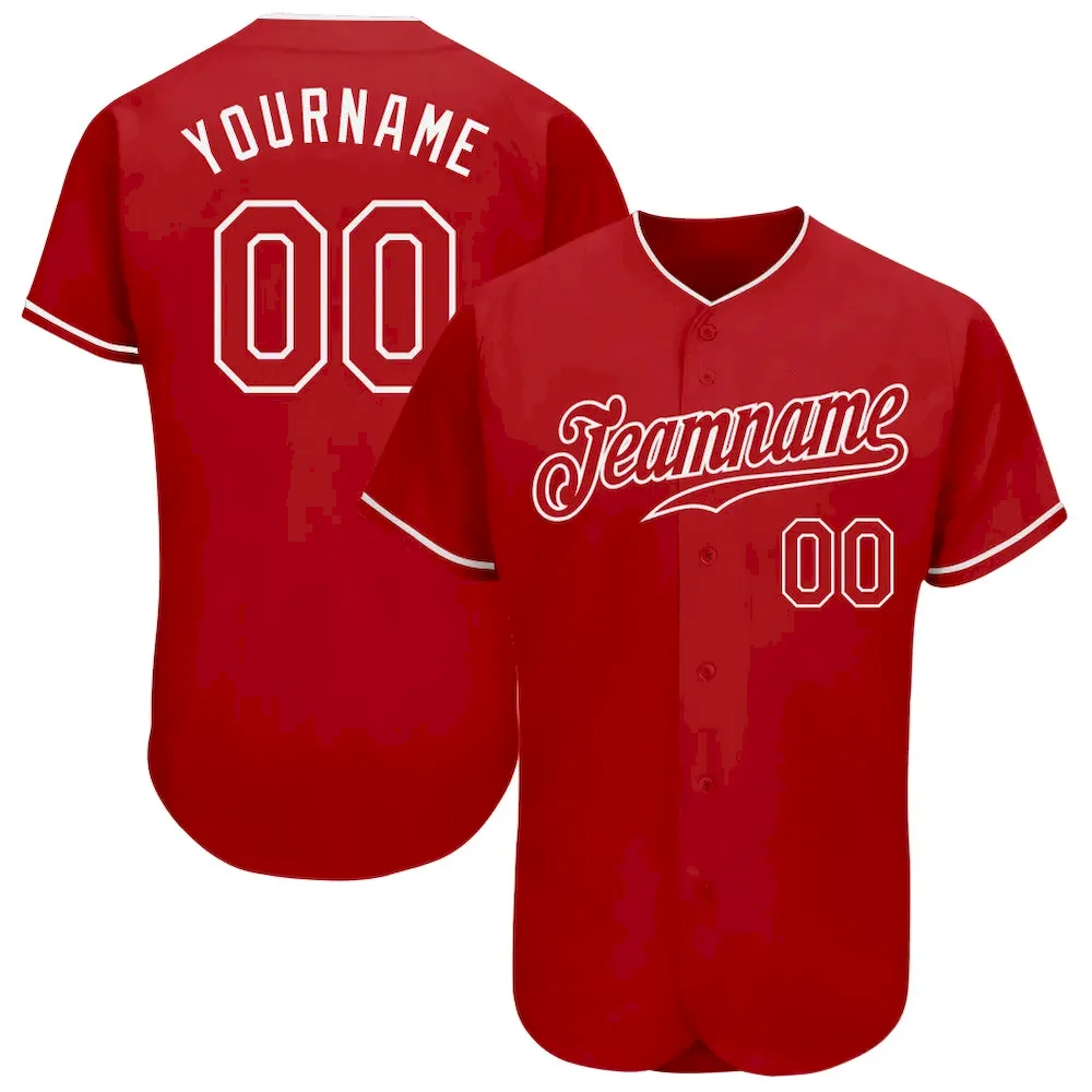 Red0471.webp Custom Red Red-White Authentic Baseball Jersey - Image 1